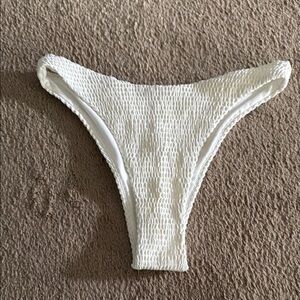 White Textured Bikini Bottom